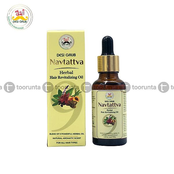 Desi Grub Navtattva Hair Revitalizing Oil 30ml | Hair Growth | Thickness | Anti Hair Fall | Scalp Nourishment
