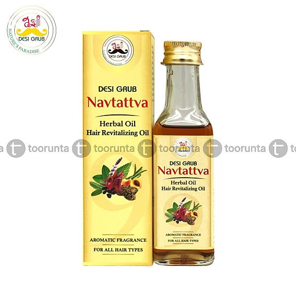 Desi Grub Navtattva Hair Revitalizing Oil 100ml | Hair Growth | Thickness | Anti Hair Fall | Scalp Nourishment