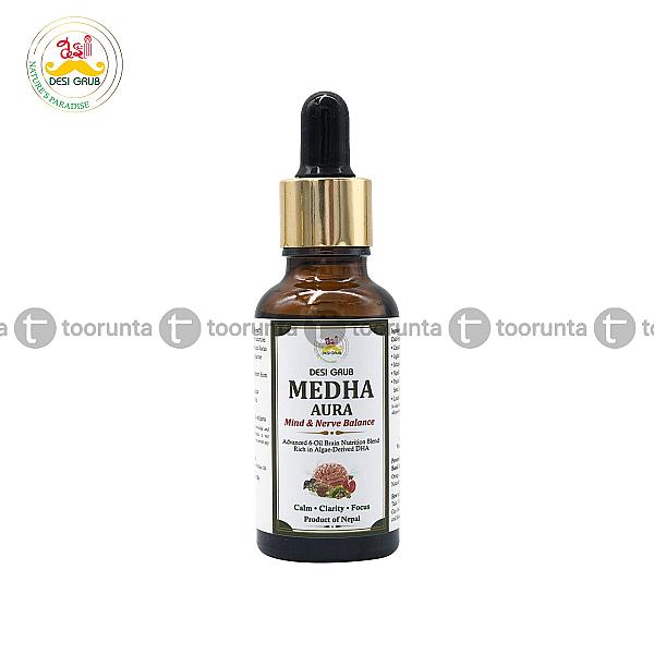 Desi Grub Medha Aura 30ml | Brain Health Oil – Memory & Focus Support With Omega & Dha