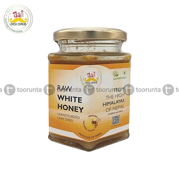 Desi Grub Raw White Honey 300 Gms | Apis Cerena | High Himalayan Unpasteurized & Unfiltered