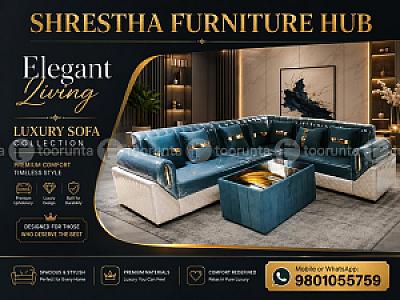 Modern L-Shape Sectional Sofa Set with Center Table, Premium Leatherette 6 Seater Corner Sofa for Home Living Room Furniture