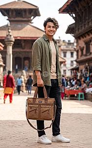 Canvas fabric Laptop Bag suitable for working professionals Code 1743