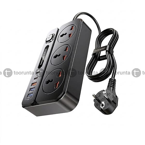 Toocki C36 8 In 1 Universal Power Strip 2500w Ac & 32w Gan Fast Charger