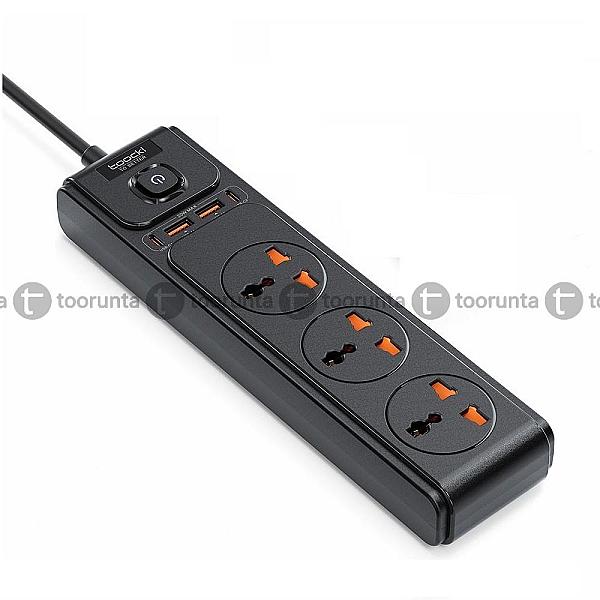 Toocki C35 7-in-1 Gan Charging Station Eu Plug | 30w Fast Charging Power Strip With 4 Ac Outlets & 3 Usb Ports