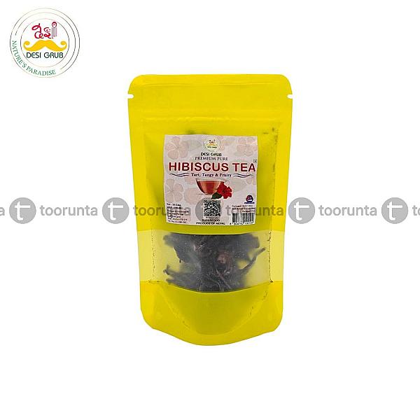 Desi Grub Premium Hibiscus Tea 10g: Natural Floral Delight For Refreshment