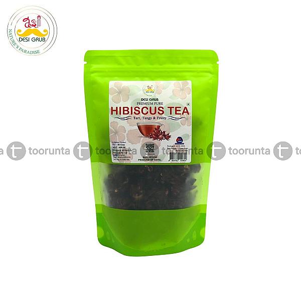 Desi Grub Premium Hibiscus Tea 50g: Natural Floral Delight For Refreshment