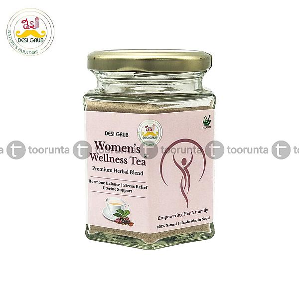 Desi Grub Womenβs Wellness Herbal Tea 100g β Hormone Balance, Pcos & Pms Support, Stress Relief, Uterine Health