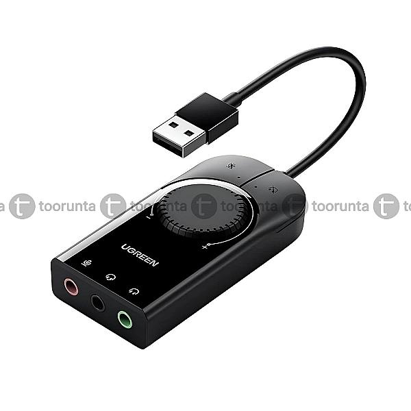 Ugreen 403c4 Usb Audio Adapter External Stereo Sound Card With 3.5mm Headphone And Microphone Jack