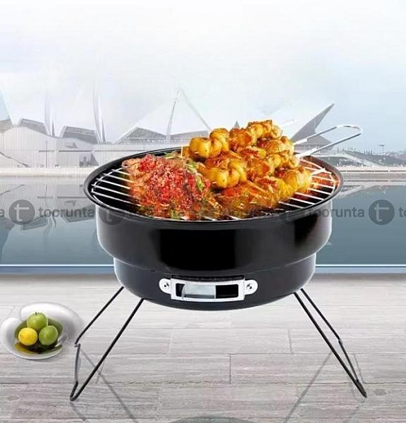 Round Portable Charcoal Barbecue For Indoor Outdoor Garden Grill