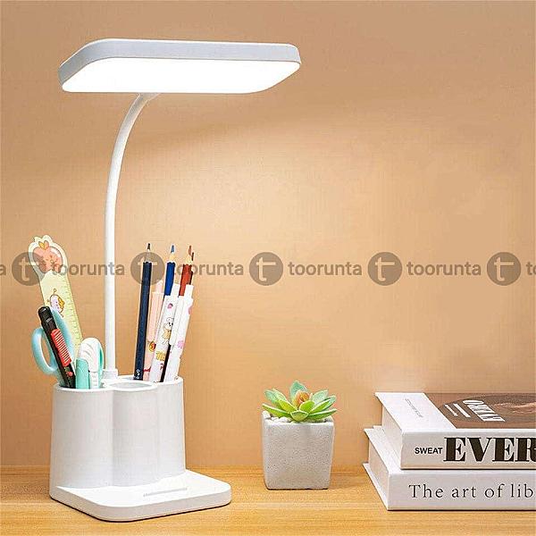Rechargeable Led Study Lamp With Pen & Phone Holder – 3 Color Modes, Eye Care & Flexible