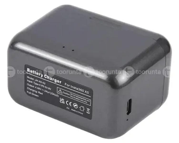 Jh-x5-02 For Insta360 X5 Dual Batteries Charging Box Fast Charge Hub, For Insta360 X5