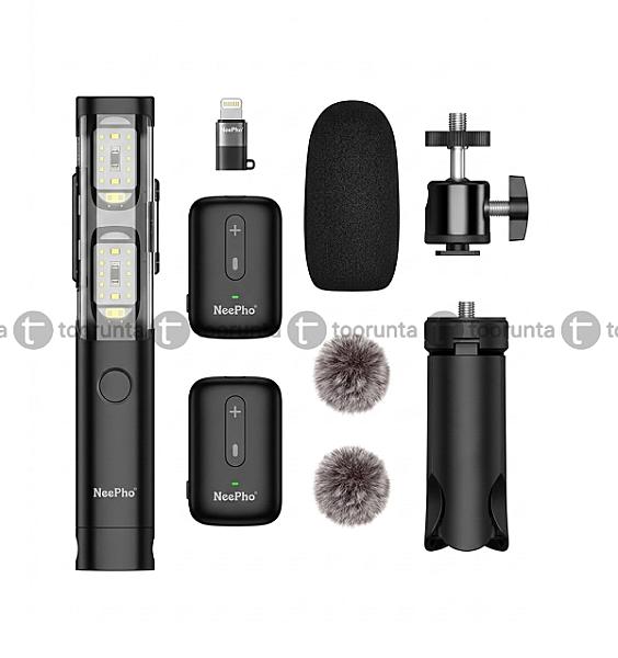 Neepho Np63 2 In 1 Wireless Lavalier Microphone Kit With Charging Case (Type-c + Lightning)