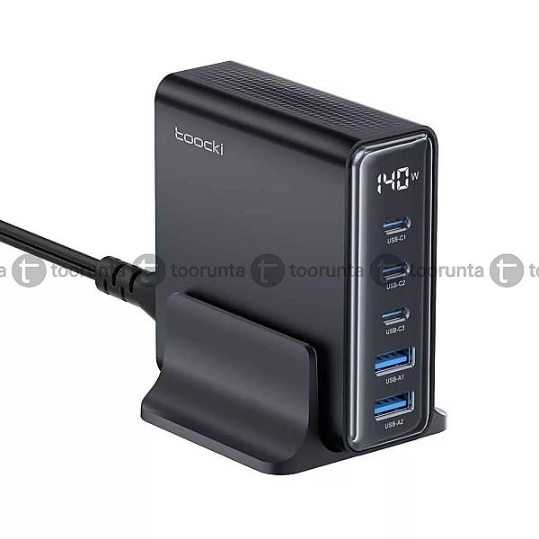 Toocki Xr10 140w Gan Desktop Fast Charger 5-port (3c2a) Pd 3.1 Power Adapter