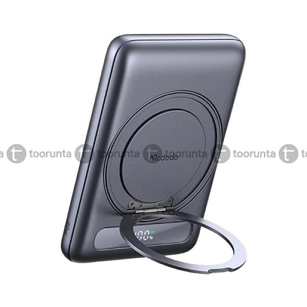 Mcdodo Mc-mc-8361 20w Digital Display Metal Magnetic Power Bank 5000mah Built-in 360° Ring Stand