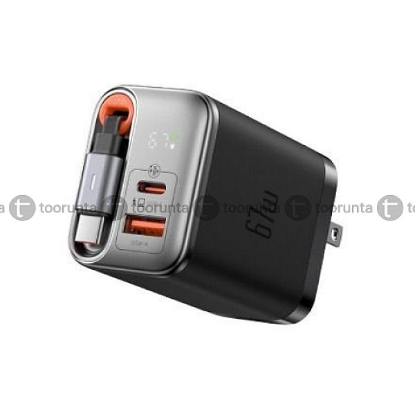 Mcdodo Mc-ch-4110 67w 1c+1a Digital Display Gan Charger Built-in 65cm Retractable Usb-c Cable(us)