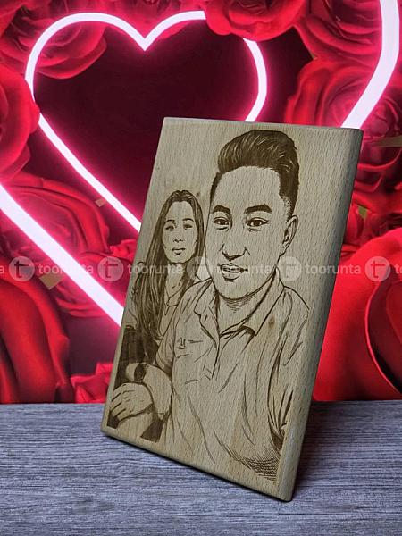 5*7 In Wood Photo Engraving