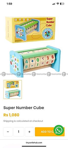 Super Number Cube (Rotating Wooden Math Calculator