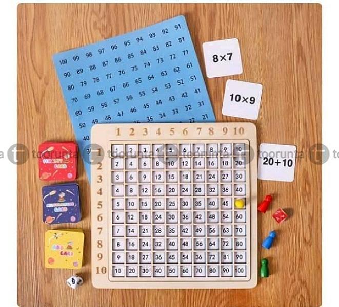Wooden Hundred Board Multiplication And Addition Grid Game