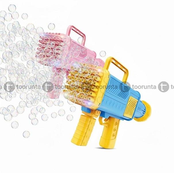Automatic Recharbeable Bubble Gun 60 Holes With Cool Lights