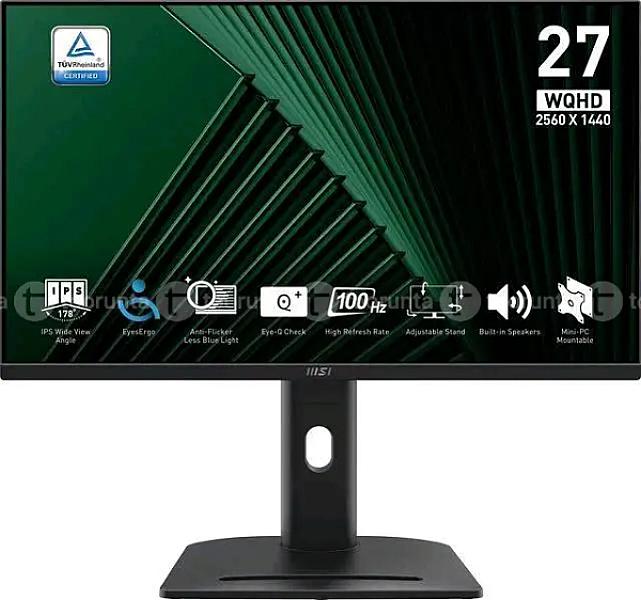 Msi Pro Mp275qpg 27 Inch Monitor | 2560 X 1440 Pixels Quad Hd | Ips Panel | Hdmi Display Port | Monitor