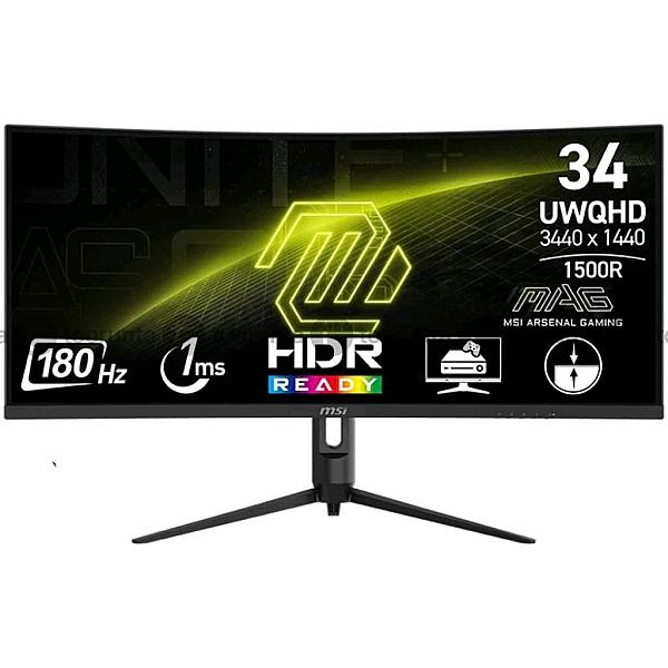 Msi Mag 342cqr E2 34″ Curved Gaming Monitor | 3k Uwqhd Display Dual Hdmi | Rotatable | 1 Year Replacement Warranty