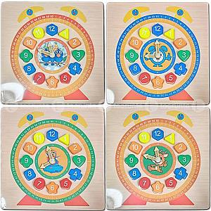 Wooden clock toy