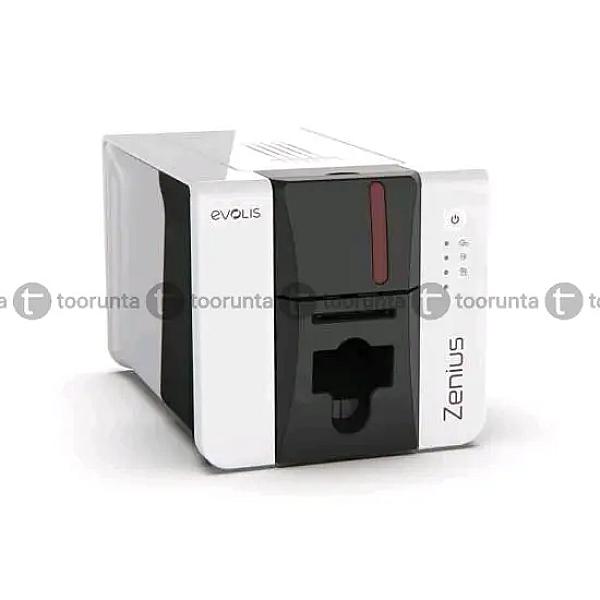 Evolis Zenius 2 Id Card Printer | Resolution: 300 Dpi | Color Speed: 180 Cards Per Hour | Edge-to-edge Printing | Ymcko Ribbon N5f208s100 – 300 Cards Print | 1 Year Part Replacement Warranty