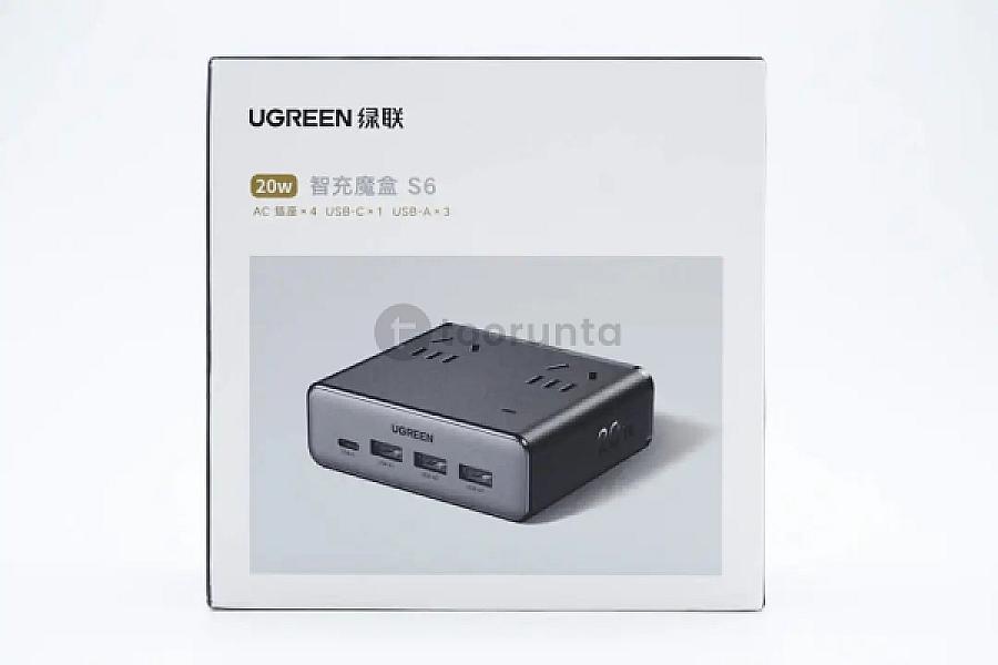 Ugreen Gan 20w Fast Charging Power Strip Mini Multifunctional Smart Charging Box