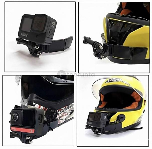 Motovlog Helmet Chin Mount Plus Phone Holder For All Mobile And Gopro