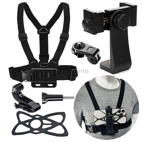 Phone Holder Chest Strap Mount Belt Mobile Clip 360 Chest Strap