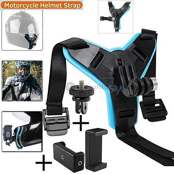 Helmet Chin Mount Compatible With Smartphones And Action Cameras