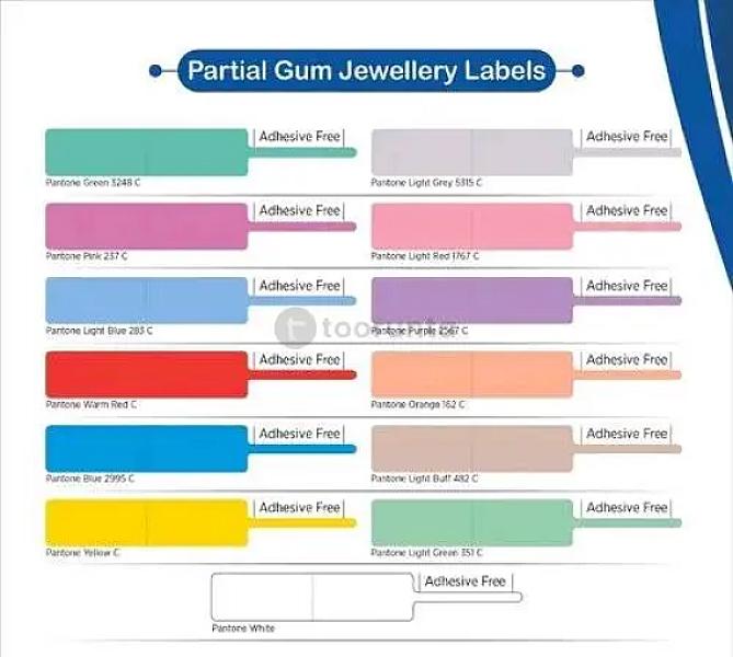 Jewellery Barcode Tag 100 X 15mm  | Polyester Label | Roll: 2500 Stickers | Red , Green , Pink , Yellow , Blue In Colors