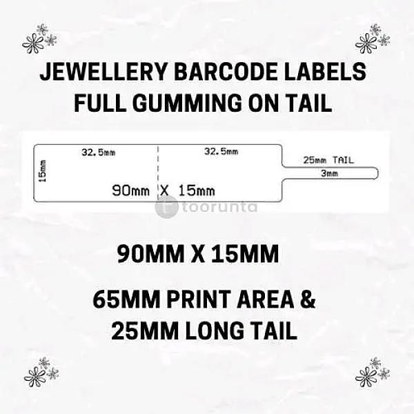 Jewellery Tag 90mm X 15mm | Polyester Label | Roll: 3000 Pieces | Brand : Genuine