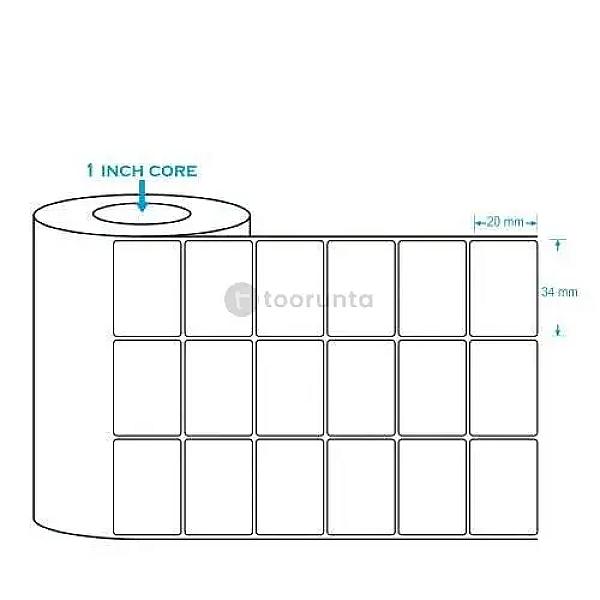 Direct Thermal Or Dt 34 X 20 Mm Barcode Label | 5000 Pic Per Roll