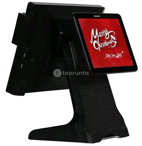 Hbapos Hba-s100 Aio Pos System | I3 Processor | 128gb Ssd | 4gb Ram | 15″ (1024 X 768) Single Touch Screen & 9.7” Non-touch Second Screen | 1 Year Parts Replacement Warranty