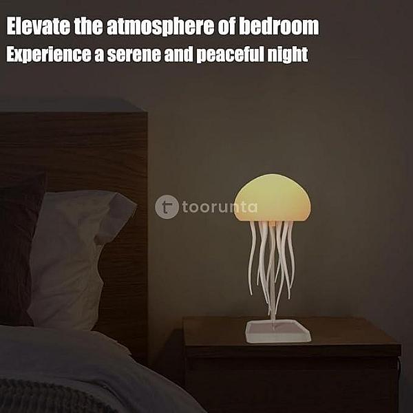 Aurora Mood Light Dynamic Jellyfish Lamp, 2024 New Cute Creative Jellyfish Night Light With Moving Legs, 6 Colors Led Rechargeable Voice Touch Control Ambience Light For Bedrooms, Living Room