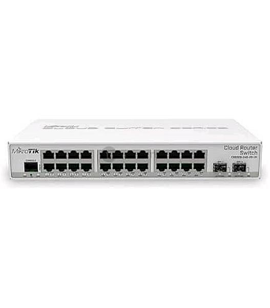 Mikrotik Css326-24g-2s+rm Giga Managed Switch | 24 X Gigabit Rj45 Ethernet Ports | 2 X 10g Sfp Ports 1 X Passive Poe In Port
