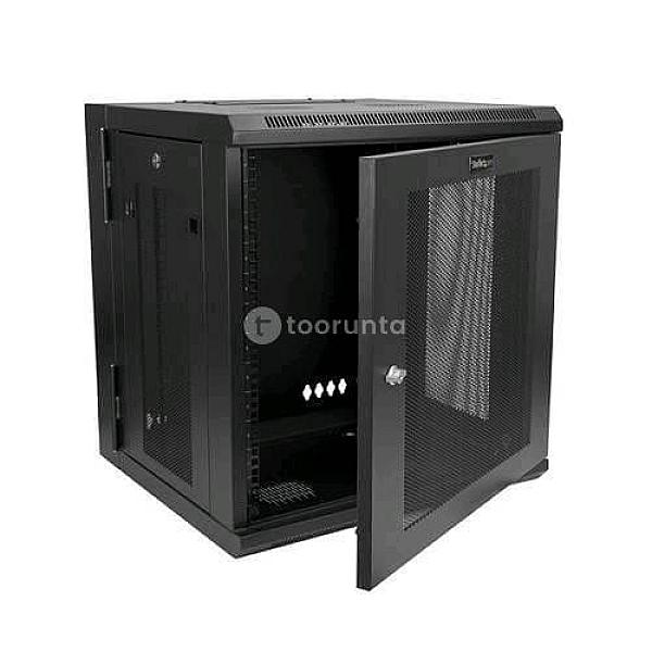 Bolein 12u Wall Mount Network Cabinet | 600x450mm Dimension | Removable Side Panels, Single Section, Black