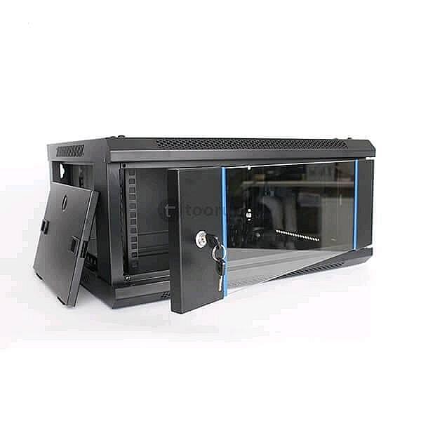 Bolein 9u Wall Mount Network Cabinet | 600x450mm Dimension | Removable Side Panels, Single Section, Black
