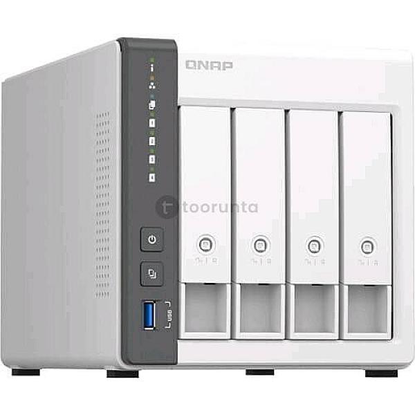 Qnap Ts-433-4g | Arm 4-core Cortex-a55 2.0ghz Processor | 4 Gb On Board Ram | 4gb Flash | 4 Drive Bay Nas Storage | 2 Years Parts Replacement Warranty