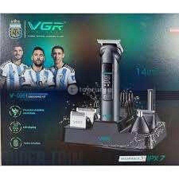 Vgr V-096 Ipx7 Professional Hair Trimmer Kit, 14-in-1 Waterproof Grooming Set With Metal Design, 150-min Runtime, 7000 Rpm Motor, Digital Display, Usb Charging, Stand