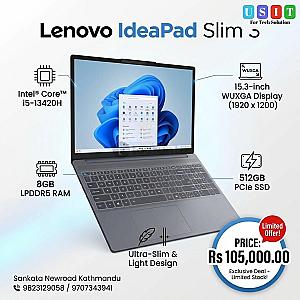 Lenovo Ideapad Slim 3 I5-13420H 8Gb Ram 512GB NVme SSD 15.6 Inch 1 Year Brand Warranty