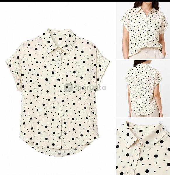 Women’s Premium Polka Dot Short Sleeve Shirt
