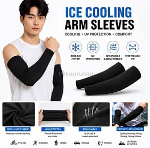 Arm Sleeve UV Protection Ice Silk Arm Cover | Sun Protection Sports Arm Sleeves | Unisex Free Size (1 Pair)
