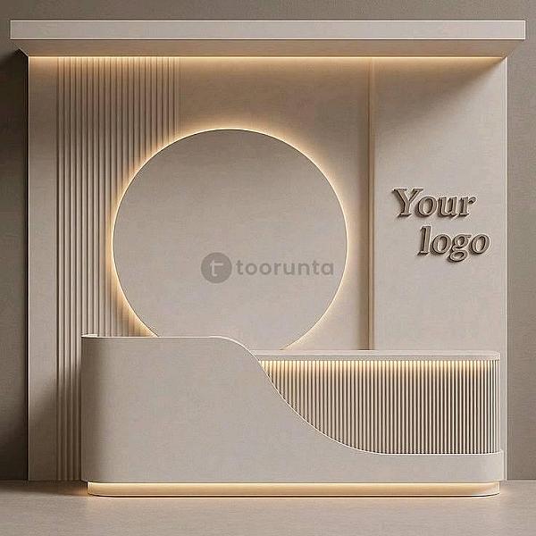 Reception Table With Back Wall Design