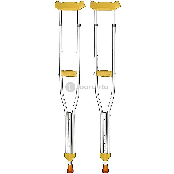 Axillary Aluminum Walking Crutches With Underarm Support – Adjustable Medical Crutches (Pair)