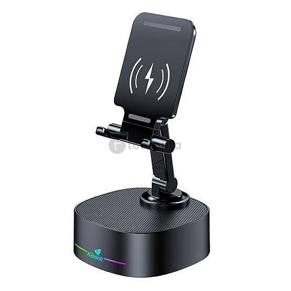 Kisonli M5 Bluetooth Speaker With Phone Holder And Wireless Charging