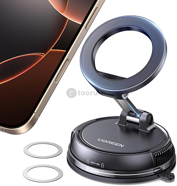 Ugreen Magnetic Magsafe Car Phone Mount With Heavy Duty Vacuum Suction Cup