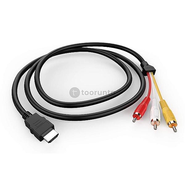 Hdmi To Rca Cable 1.5m 1080p Hdmi Male To 3 Rca Audio Video Av Adapter Transmitter Cable