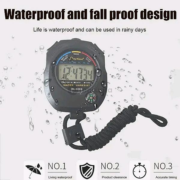 Electronic Digital Handheld Stopwatch Xl-009b | Multi-function Sports Timer With Alarm, Calendar & Compass For Running, Training & Sports Timing
